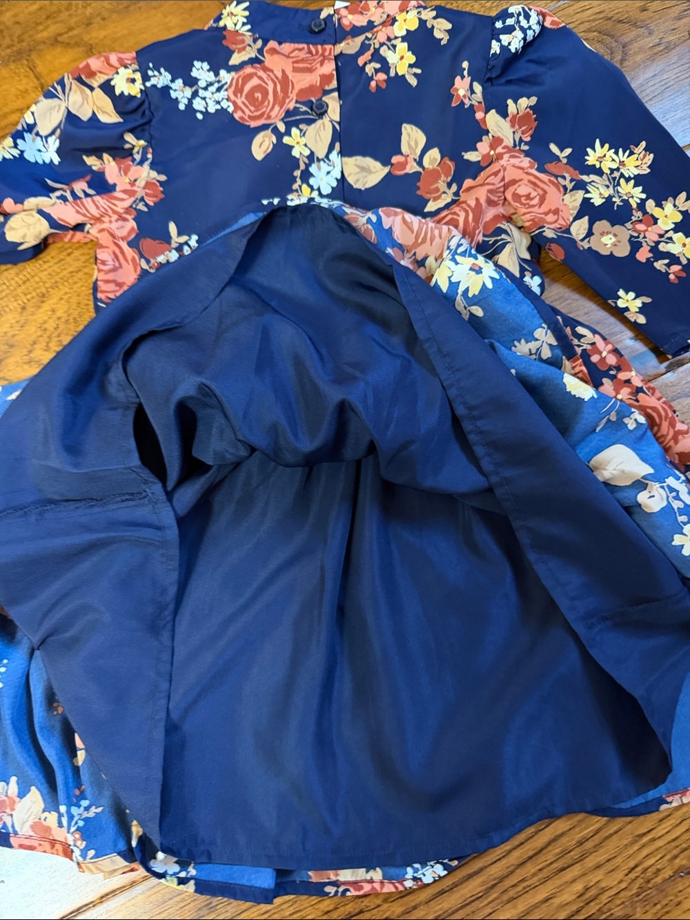 Girls' Navy Floral Tiered Dress - Brand:Janie and Jack - Picture 5 of 5